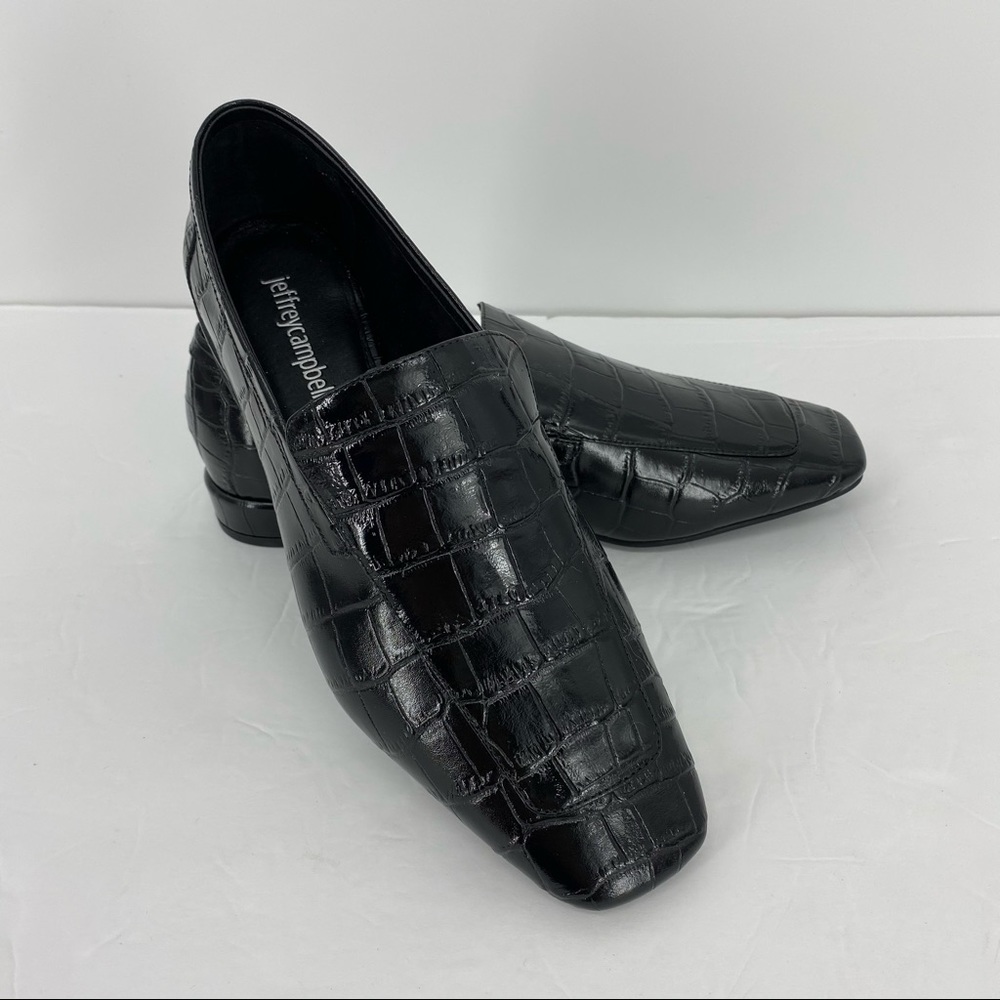 Jeffrey Campbell Marko Croc Embossed Loafer Flats Shoes